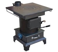 Estufa de leña de hierro fundido, calefactor interior eficiente para el hogar y el camping, diseño compacto que ahorra espacio con funcionamiento seguro, compatible con múltiples combustibles para u