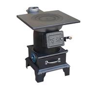 Estufa de leña de hierro fundido, calentador portátil para interiores y exteriores y cocina para fogatas para acampar, calentar tiendas de campaña, hervir agua con cenicero, fogata de biomasa resist