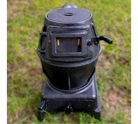 Estufa de leña de hierro fundido con ventana de observación de vidrio para calefacción de tienda de campaña, camping, picnic, caza, pesca, cocina, barbacoa