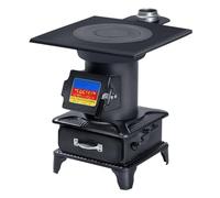 Estufa de leña de hierro fundido, diseño hermético para calefacción eficiente en el hogar, camping y aventuras al aire libre