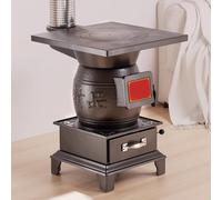 Estufa de leña de hierro fundido, doble propósito para leña y carbón, ideal para camping, picnic, caza, pesca, cocina y calefacción de barbacoa