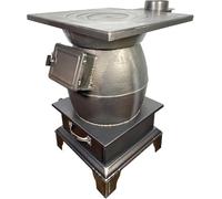 Estufa de leña de hierro fundido, estufa de leña doméstica para calefacción y cocina del hogar, estufa de leña portátil para camping