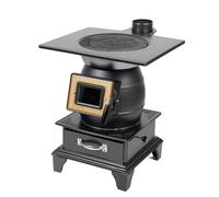 Estufa De LeñA De Hierro Fundido For Interiores, con Ventana PanoráMica For Acampar, Fiestas Y Viajes.