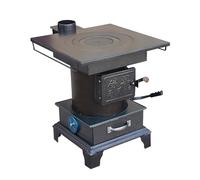 Estufa de leña de hierro fundido para calefacción interior y cocina al aire libre