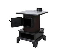 Estufa de leña de hierro fundido para calefacción interior y cocina al aire libre en hogares y tiendas de campaña