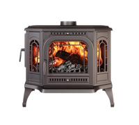 Estufa de leña de instalación libre, en hierro fundido negro, apertura derecha/izquierda - P7 LB (10,5 kW) ECO (apertura izquierda)