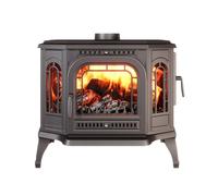 Estufa de leña de instalación libre, en hierro fundido negro, apertura derecha/izquierda - P7 PB (10,5 kW) ECO (apertura derecha)