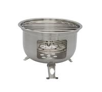 Estufa de leña eficiente, parrillas de carbón de acero inoxidable para asar a la parrilla, hervir y asar al aire libre, resistente a la oxidación