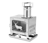 Estufa De Leña - Estufa De Estufa De Leña | Estufa De Senderismo Con Tubo De Chimenea, Estufa De Leña De Camping Portátil, Estufa De De Calor De Acero Inoxidable, Horno De De Calor