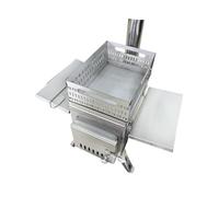 Estufa De Leña Estufa de leña plegable for acampar, carbón, leña, pesca al aire libre, estufa de sauna portátil multifunción, estufas de calefacción for tiendas de campaña(Silver)