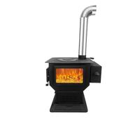 Estufa de leña for camping, estufa calefacción for el hogar, for interiores, carbón, revestimiento hierro fundido, sin humo