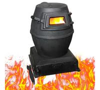 Estufa de leña multifuncional de hierro fundido para calefacción interior y exterior, cocina sin humo con ventana de visión de bajo consumo, perfecta para villa y cocina (mediana)