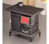 Estufa de Leña Negra con Horno, Cocina de Leña for el Hogar for Calefacción y Cocina Exterior, Pesca en Hielo y Caza