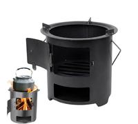 Estufa de leña para acampar, chimenea de acero inoxidable - estufa portátil con mango | Para senderismo camping al aire libre jardín picnic invierno