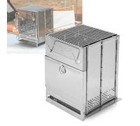 Estufa de leña para acampar, estufa de leña portátil compacta y plegable para exteriores con estuche de transporte, cocina pequeña y liviana para senderismo, mochileros y barbacoas (tamaño: