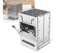 Estufa de leña para acampar, estufa de leña portátil compacta y plegable para exteriores con estuche de transporte, cocina pequeña y liviana para senderismo, mochileros y barbacoas (tamaño: