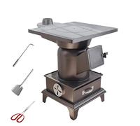 Estufa De Leña Para Interior Con Tapa Sellada Entrada De Combustible Con Abertura Frontal, Cubeta Para Cenizas De Gran Capacidad Para Calentar, Cocinar(Without chimney)