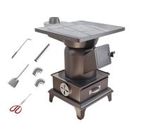 Estufa De Leña Para Interior Con Tapa Sellada Entrada De Combustible Con Abertura Frontal, Cubeta Para Cenizas De Gran Capacidad Para Calentar, Cocinar(300cm chimney)