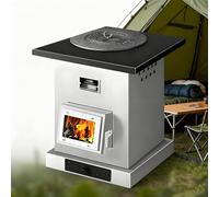 Estufa de leña para interiores, cocina sin humo de hierro fundido, horno de leña de bajo consumo para calefacción rural