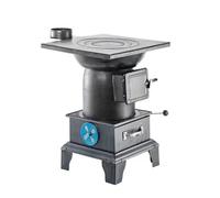 Estufa de leña para interiores con hierro fundido, combustión de alta eficiencia para calefacción y cocina del hogar, estufa de pellets de carbón de ahorro de energía con cajón de cenizas