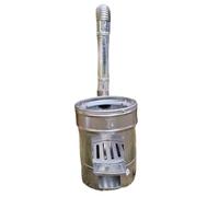 Estufa de leña para tienda de campaña, pequeña, de acero inoxidable con mango, con tubo flexible, apta para cocinar y uso al aire libre (C)