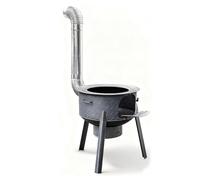 Estufa de Leña Pequeña Camper Patas del Horno Desmontables Estufas de Leña Redondas Pequeñas Puente del Horno Reforzado Ideal para Cocinar y Calentar a Diario(58 * 60cm)