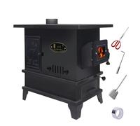 Estufa De Leña Por Gasificación Multifuncional Con Ventana De Visión, Bajo Humo, Puente De Hierro Fundido 10 Mm Y Horno Grande, Para Casa, Cabaña Calefacción Y Cocina