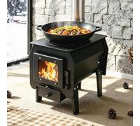 Estufa de Leña Portátil Calefacción y Chimenea Camping Interior de Tiendas | Ventana Transparente for Ver el Fuego, for Cabañas, Casas Pequeñas e Interiores en Invierno