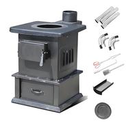 Estufa de leña portátil de hierro fundido para calentar y cocinar rápidamente en interiores y exteriores