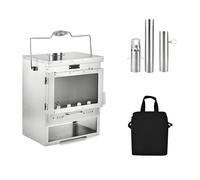 Estufa de Leña Portátil de Titanio Puro con Ventana de Vidrio Calentamiento Rápido Combustión Secundaria, Estufas de Camping Plegable con Bolsa