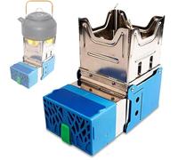 Estufa de leña portátil for acampar, compacta y de carga for exteriores con generación de energía térmica, plegable, impermeable, con carga USB, ideal for mochileros, senderismo y barbacoas.