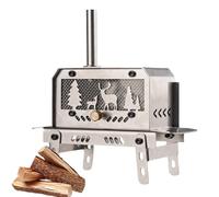 Estufa de leña portátil - Hornillo de camping de acero inoxidable | Portaincienso decorativo con de alce de árbol de Navidad, accesorio de calefacción interior y exterior para acampar