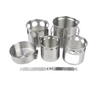 Estufa de leña portátil, juego de utensilios de cocina de camping de acero inoxidable con diseño resistente al viento, equipo de cocina de supervivencia al aire libre para senderismo y bushcraft