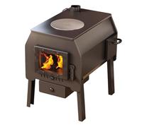 Estufa de leña portátil para acampar, mini estufa de leña para interiores de casas pequeñas, construcción de acero al manganeso, incluye horno, ventilación ajustable, adecuada para calentar