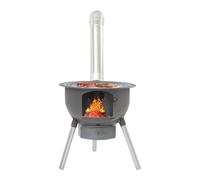 Estufa de leña portátil para camping, diseño desmontable, parrilla de carbón vegetal de acero, parrilla grande con chimenea para 3 - 6 personas para asar, freír, remover