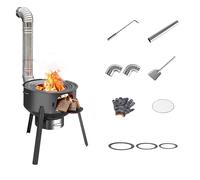 Estufa de leña portátil para cocinar y calentar al aire libre, ideal para camping, pesca y uso de emergencia