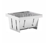 Estufa de leña portátil, plegable de acero inoxidable, utensilios de cocina con parrilla para cocinar al aire libre, calefacción, pesca, senderismo, barbacoa