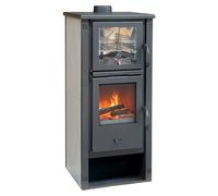 Estufa de leña Thalia Pella SG con horno (5,4 kW, Volumen de calefacción: 210 m³, Antracita)