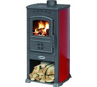 Estufa de leña Zar Modena de acero y hierro fundido - Color Rojo