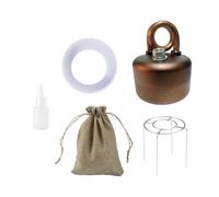 Estufa de licor de metal para exteriores, pequeña estufa transportable con textura de metal para viajes de camping con tubo de vaporización de bronce de calefacción eficiente