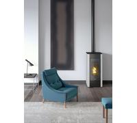 Estufa de pellet canalizable indaco 10,5 kw blanca