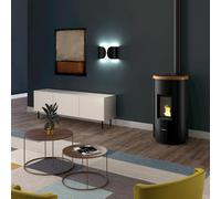 Estufa de pellet estanca freepoint chrome wifi 7 kw dorado