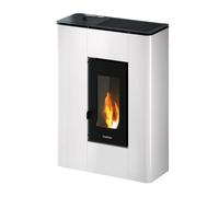 FreePoint Estufa de pellets Pasillo Atrium (5,2 kW, Volumen de calefacción: 60 m³ - 125 m³, 0,57 kg/h - 1,24 kg/h, Blanco)
