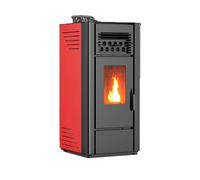 Estufa De Pellets 12Kw | Con Doble Motor Para Hueso De Aceituna Y Biomasa, Tolva de 18Kg | Calefacción en Área de120 m² | Estufa Eléctrica de Pellet, Para Interior, Eficiente Y Silenciosa (Burdeos)