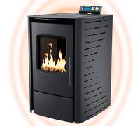 Estufa de pellets 6 kW hasta 120 m³, chimenea y calefacción eficiente [EEK: A+]