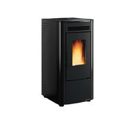 Estufa de pellets Extraflame Ketty 5.0 Negra 6,5 kW ventilada - Rendimiento hasta el 92% Puerta y brasero de hierro fundido - Clase energética alta