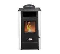 STUFE A PELLET ITALIA California 10 KW WiFi | Estufa de pellets de aire ventilado, eficiencia 90% calentador, 80 m², autonomía 20 h, programable, control WiFi 5 potencias, diseño compacto, garantía de