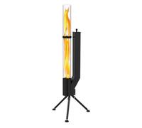 Estufa de Pellets para Exterior. Brasero Portátil con Tubo de Vidrio 147,5 cm. Chimenea Decorativa para Jardín, Patio. Fuente de Fuego con Gran Ambiente. (Capacidad carga Pellets: hasta 2,8 kg)