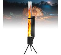 Estufa De Pellets Para Exteriores De 58 Pulgadas, Hoguera De Pellets De Madera Con Bajo Nivel De Humo Con Bandeja Para Cenizas, Torre De Llama De Tubo De Vidrio Para Patio Para Acampar, Jardín