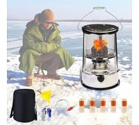 Estufa de queroseno interior, calentador de queroseno sin electricidad, estufa de petróleo portátil, 4l6l, calentador de parafina para acampar al aire libre, tienda de campaña, senderismo, con bolsa